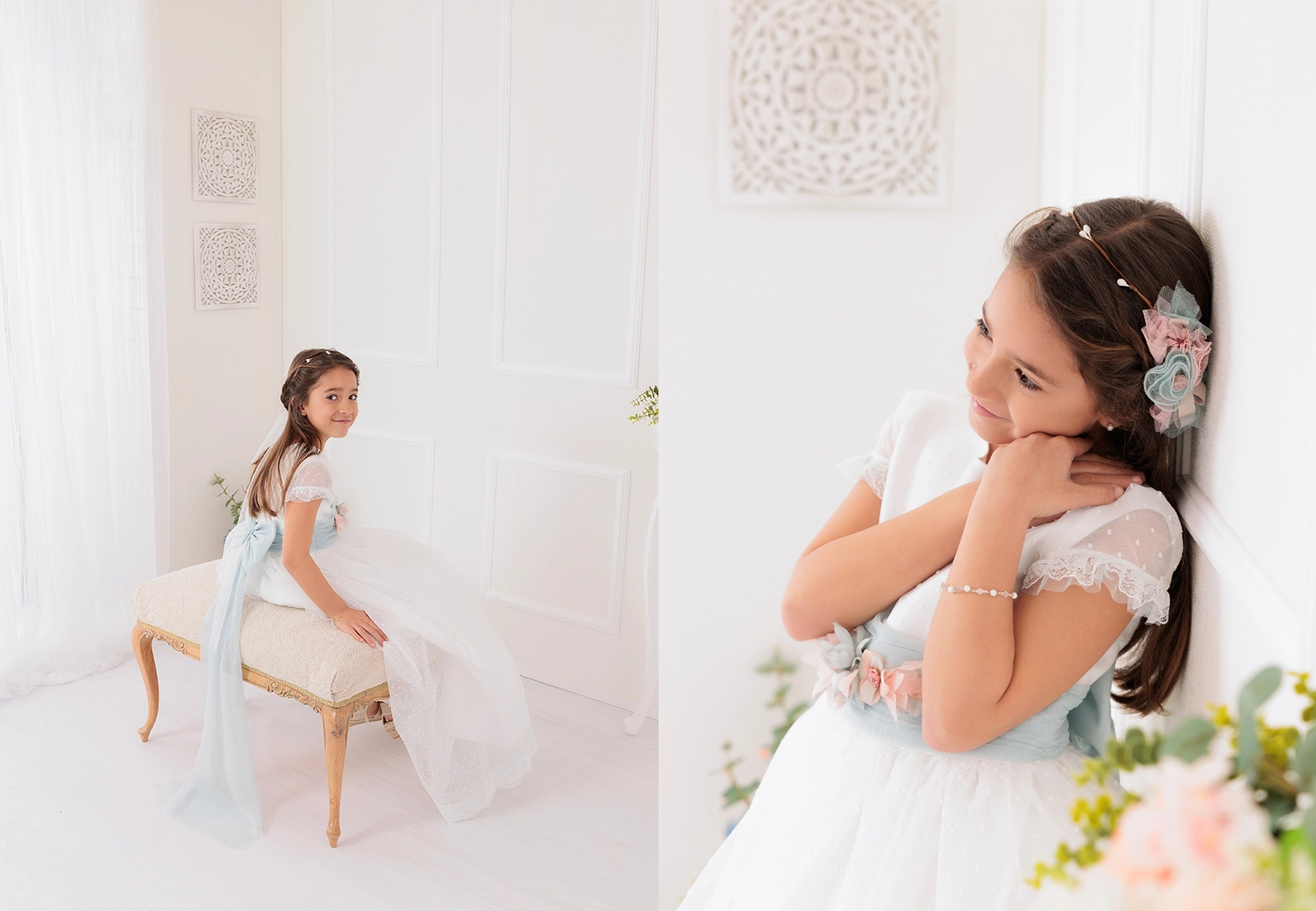 Fotografía de Primera Comunión en estudio en Guadarrama, Madrid