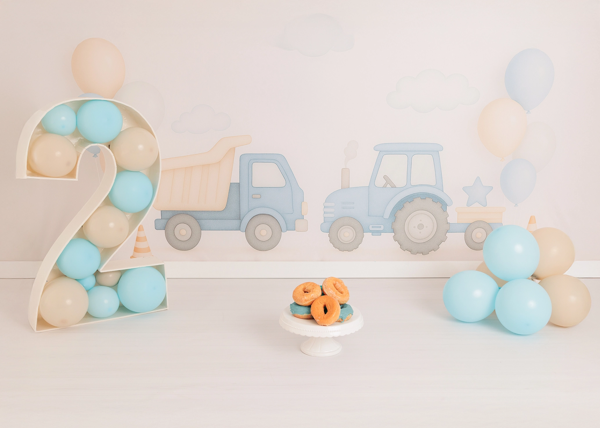 Producto Sesión fotos Smash Cake bebé 2 años con tarta donuts decorado personalizado