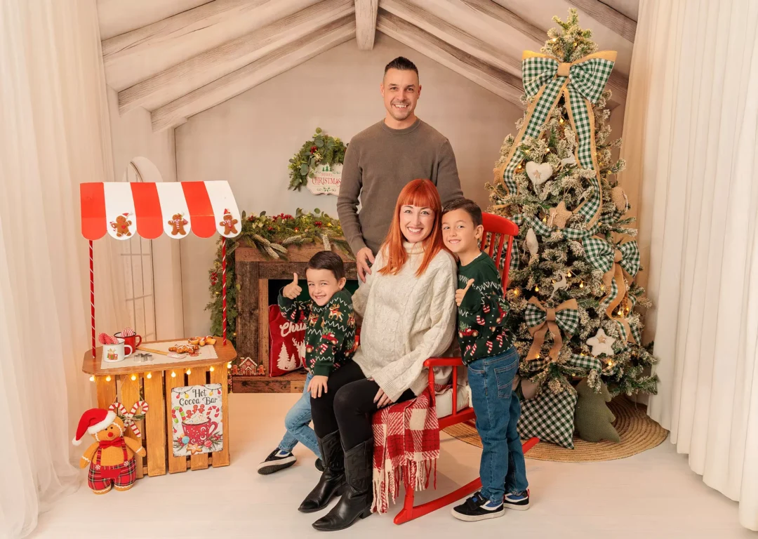 Fotos de Navidad para familias en Guadarrama, Sierra de Madrid